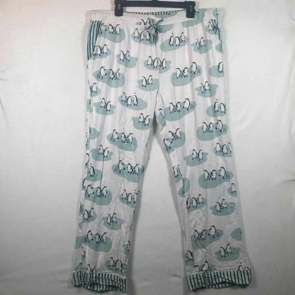 Munki Munki Women’s Flannel Pajama Pants Size XL – Penguin Print